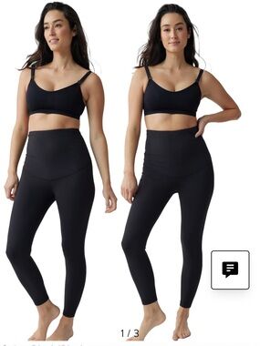 High-Waist Black Maternity postpartum leggings